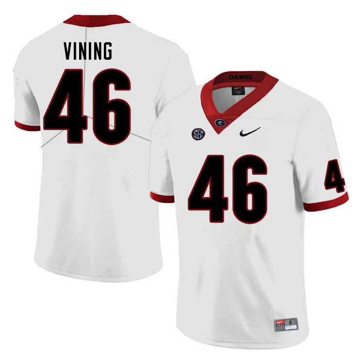 Men #46 George Vining Georgia Bulldogs College Football Jerseys Sale-White - Click Image to Close
